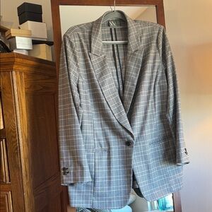Women’s Gray Plaid Blazer